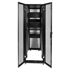Шкаф серверный ЦМО (ШТК-СП-42.6.10-48АА-9005) напольный 42U 600x990мм пер.дв.перфор. 2 бок.пан. задн.дв.перфор.2-хст. направл.под закл.гайки 1350кг черный 683мм 141кг 120град. 1950мм IP20 сталь