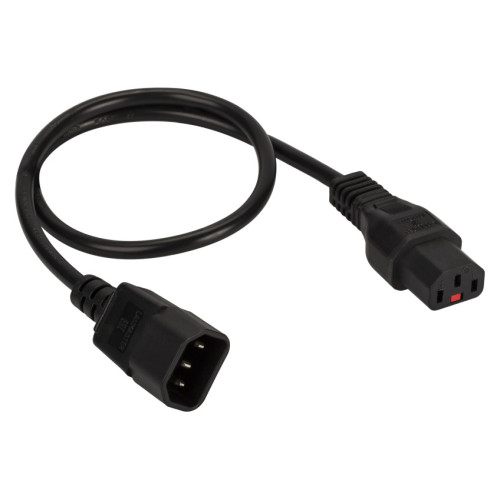 Шнур питания Lanmaster LAN-PP13L/14-1.0-BK C13-С14 проводник.:3x0.75мм2 1м 220В черный