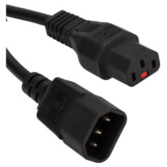 Шнур питания Lanmaster LAN-PP13L/14-1.0-BK C13-С14 проводник.:3x0.75мм2 1м 220В черный