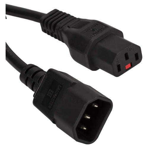 Шнур питания Lanmaster LAN-PP13L/14-1.0-BK C13-С14 проводник.:3x0.75мм2 1м 220В черный