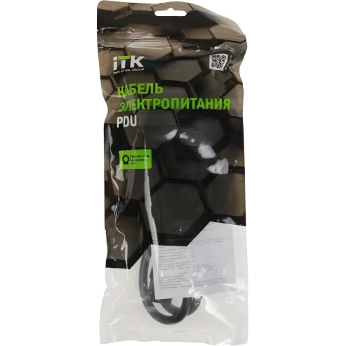 Шнур питания ITK PC-C13D-1M C13-Schuko проводник.:3x1.5мм2 1м 230В 10А (упак.:1шт) черный
