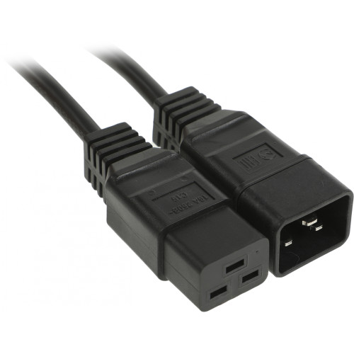 Шнур питания Hyperline PWC-IEC19-IEC20-3.0-BK C19-C20 проводник.:3x1.5мм2 3м 250В 16А (упак.:1шт) черный