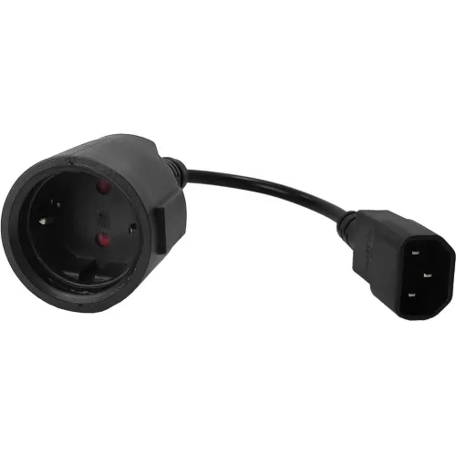 Шнур питания Lanmaster LAN-PPS/14-0.2-BK Schuko-С14 проводник.:3x0.75мм2 0.2м 220В 10А (упак.:1шт) черный