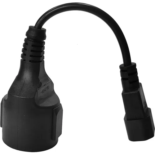 Шнур питания Lanmaster LAN-PPS/14-0.2-BK Schuko-С14 проводник.:3x0.75мм2 0.2м 220В 10А (упак.:1шт) черный