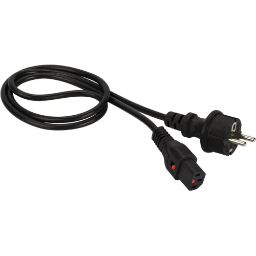 Шнур питания Lanmaster LAN-PP13L/SH-1.0-BK C13-Schuko проводник.:3x0.75мм2 1м 220В 10А черный