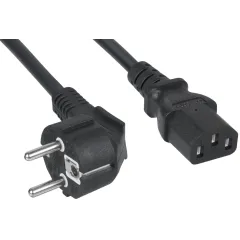 Шнур питания Cabeus PC-186-VDE-5M C13-Schuko проводник.:3x0.75мм2 5м 220/250В 6А черный
