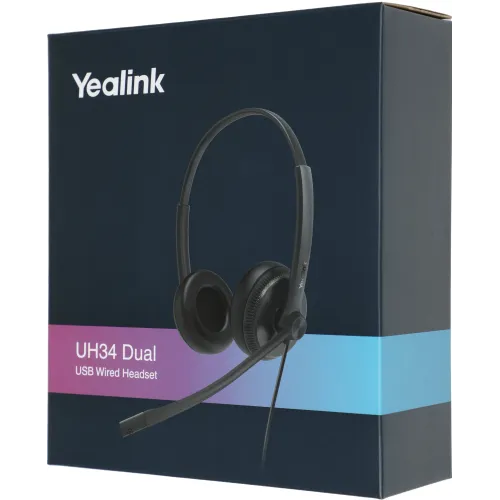 Гарнитура проводная Yealink UH34 Dual UC черный