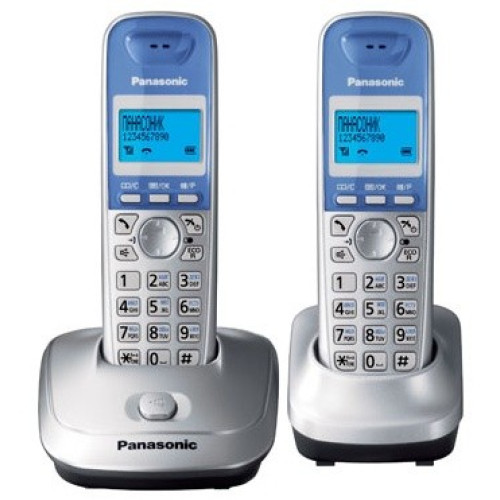 Р/Телефон Dect Panasonic KX-TG2512RUS серебристый (труб. в компл.:2шт) АОН