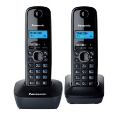 Р/Телефон Dect Panasonic KX-TG1612RUH темно-серый (труб. в компл.:2шт) АОН